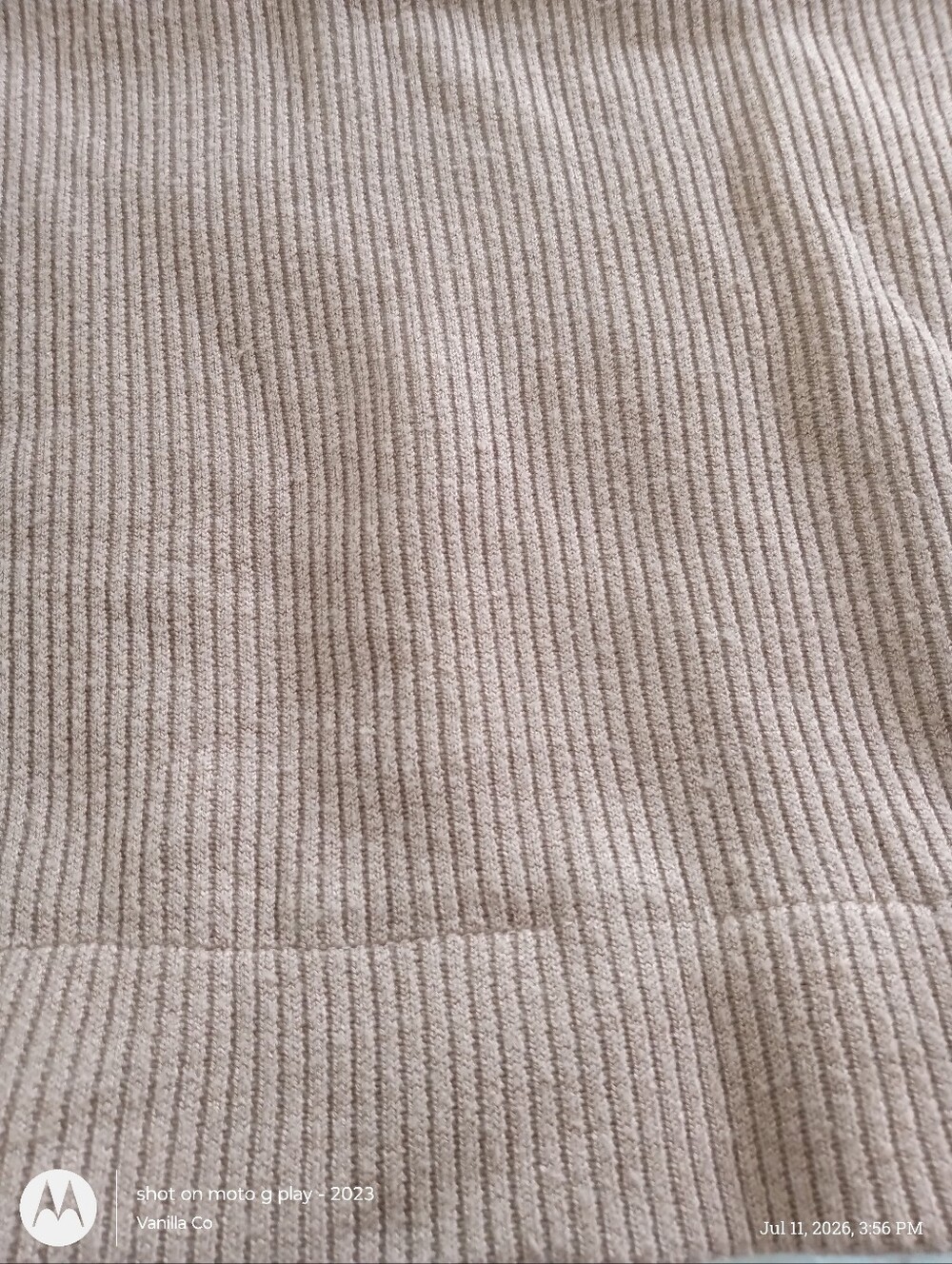Anthropologie Mixed Media Mock Neck Ruffle Sleeve Peplum Top Tan Medium - Picture 8 of 10